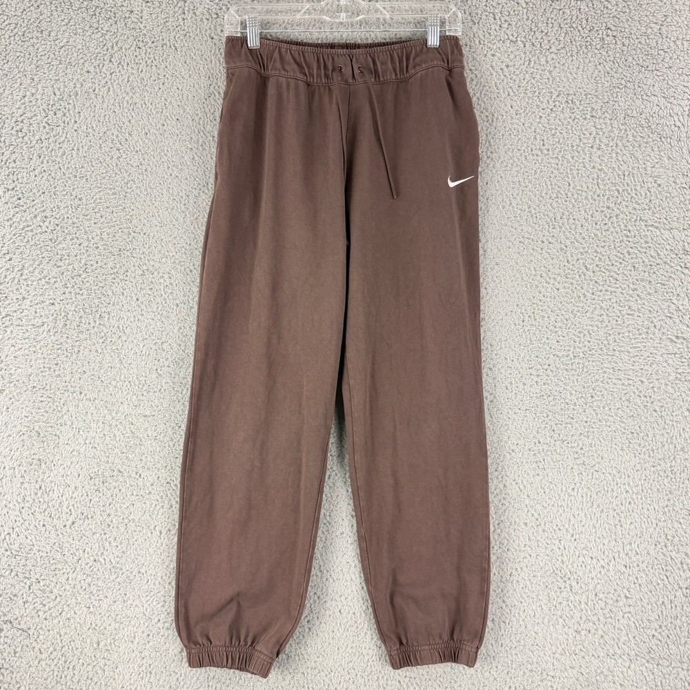 Nike Sportswear Essential Joggers Womens S Brown Sweatpants DM6419-237 Fleece